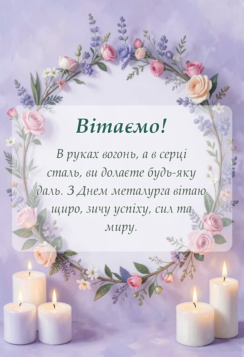святкова картинка: привітання з днем металурга