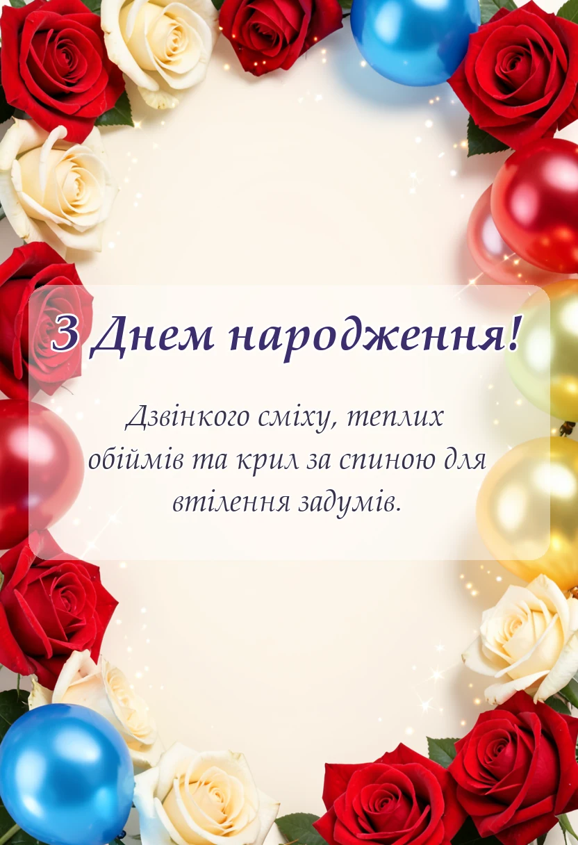 листівка з побажанням - привітання з днем народження однокласниці