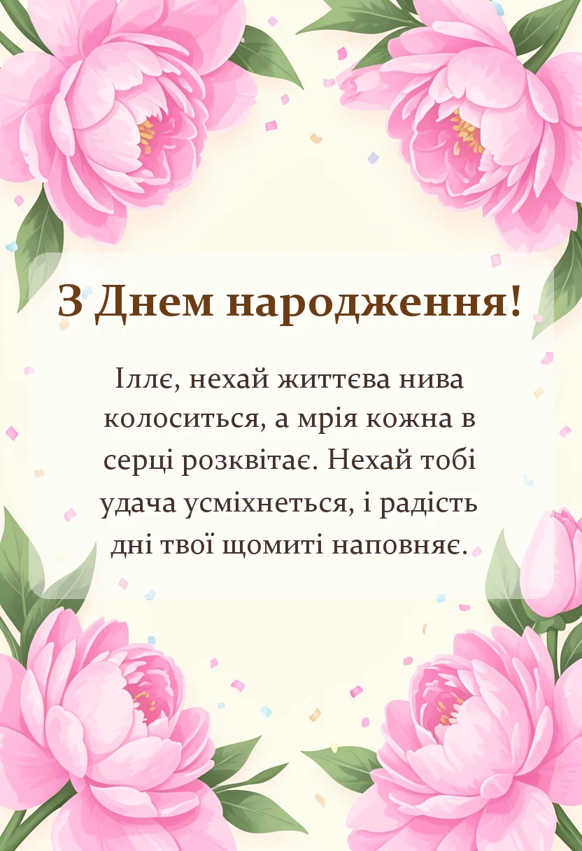 вітальна листівка - картинки з днем народження іллі