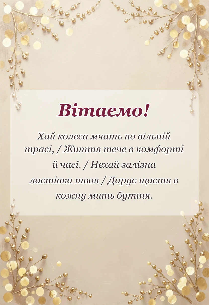 листівка з побажанням - тост за машину