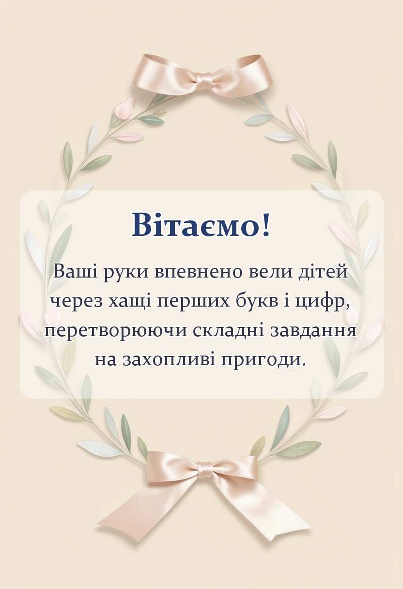 листівка з побажанням - подяка першій вчительці від батьків