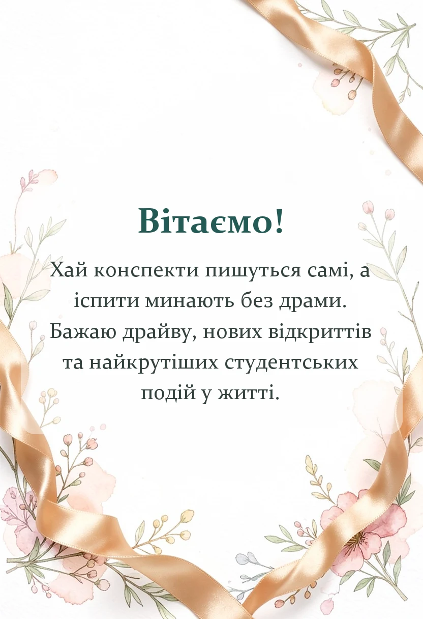 вітальна листівка - прикольні привітання з днем студента
