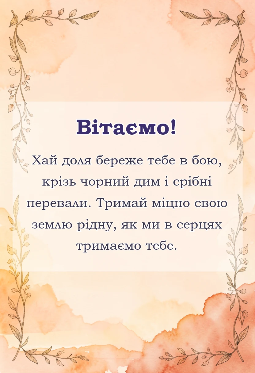 листівка з побажанням - побажання на день захисника україни