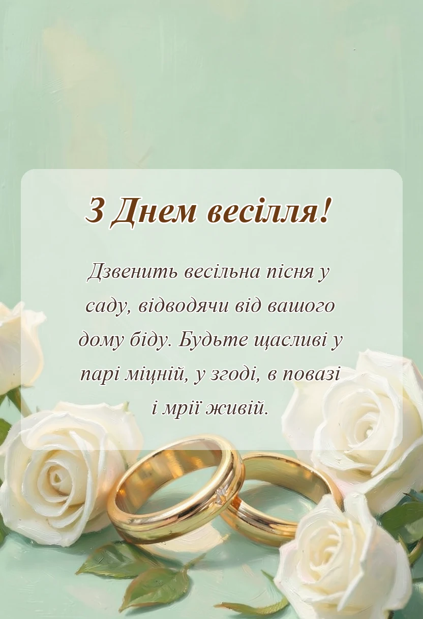вітальна листівка - привітання до традиційного українського весілля