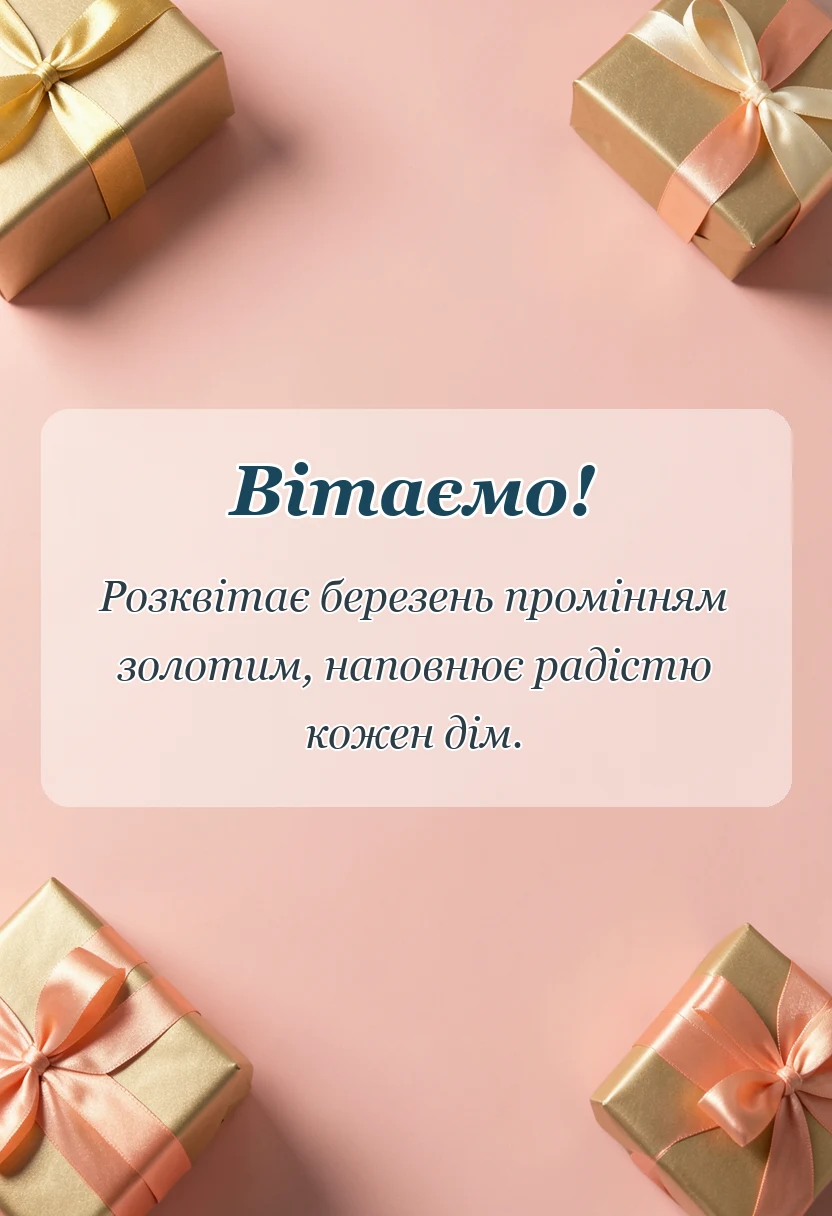 листівка з побажанням - привітання з 8 березня у віршах і прозі