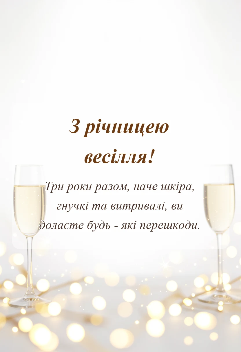 красива листівка: привітання з шкіряним весіллям