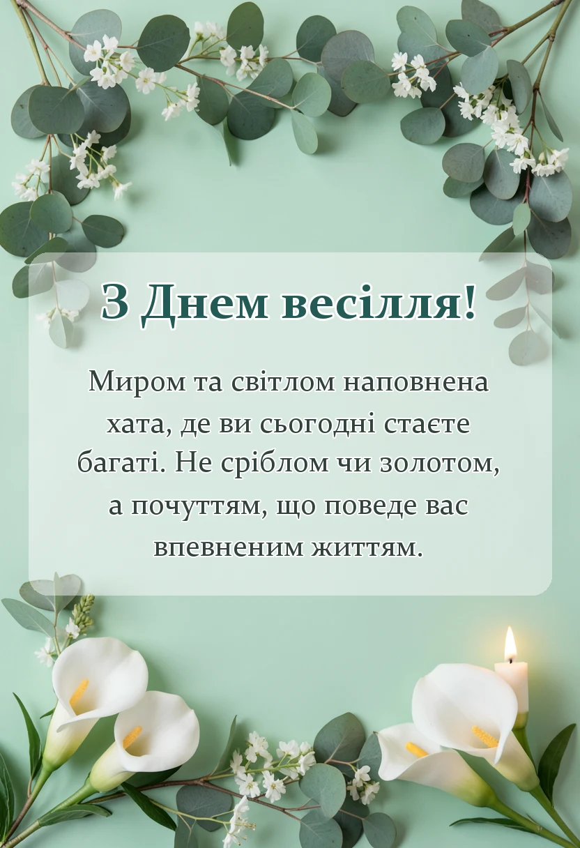 красива листівка: привітання до традиційного українського весілля