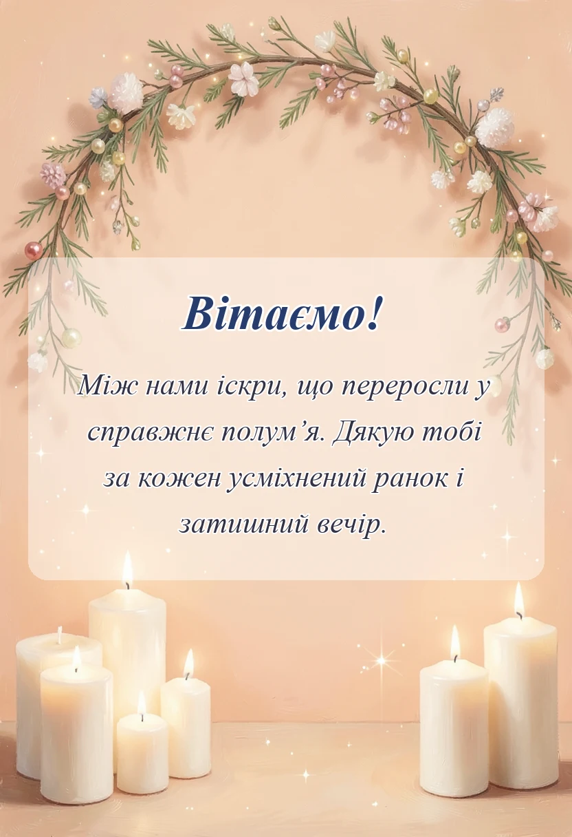 листівка з побажанням - привітання з днем закоханих коханому