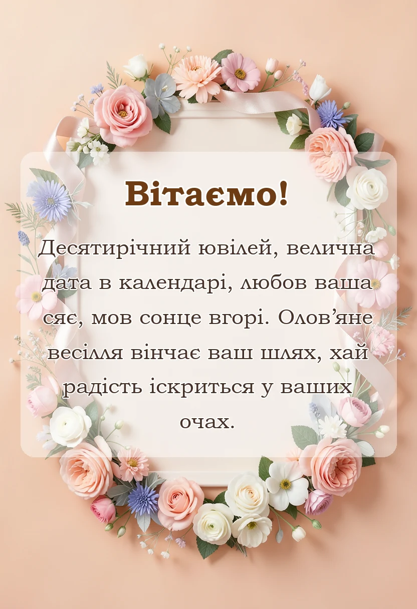 вітальна листівка - картинки з олов'яним весіллям