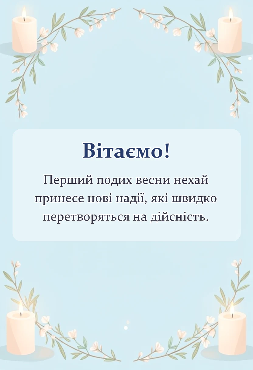 листівка з побажанням - привітання з 8 березня у віршах і прозі