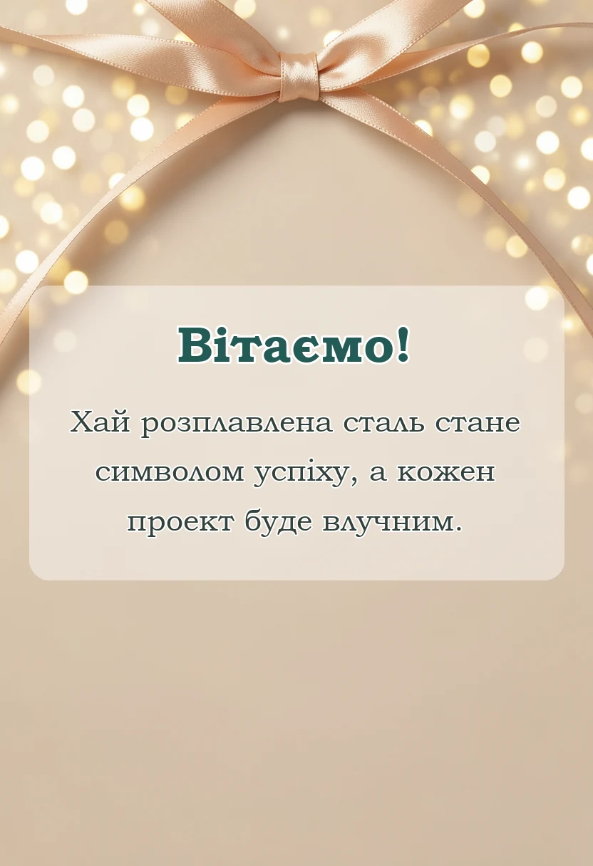 красива листівка: привітання з днем металурга