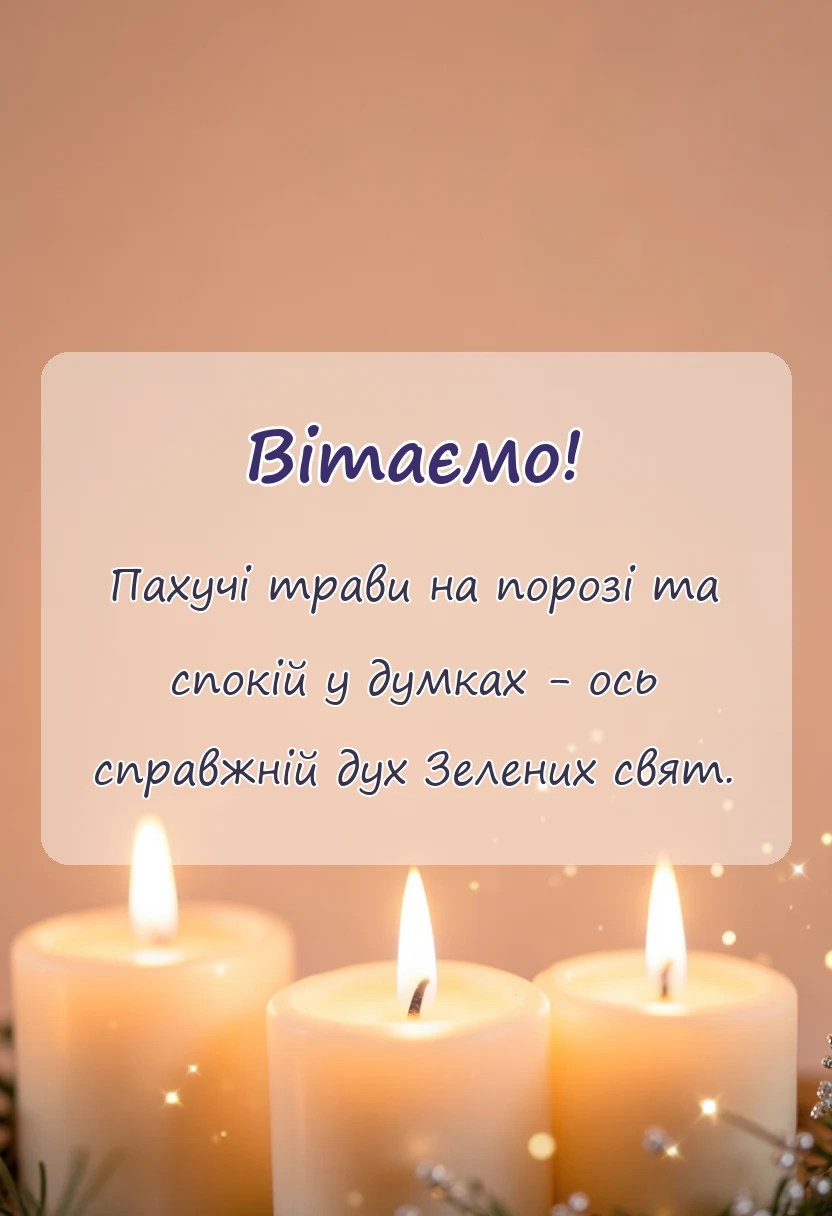 красива листівка: привітання з трійцею