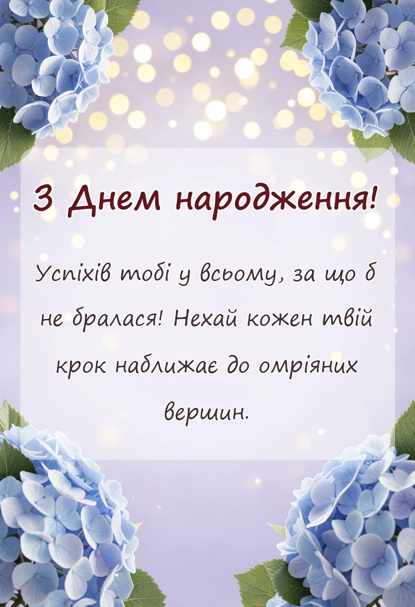 красива листівка: привітання з днем народження однокласниці