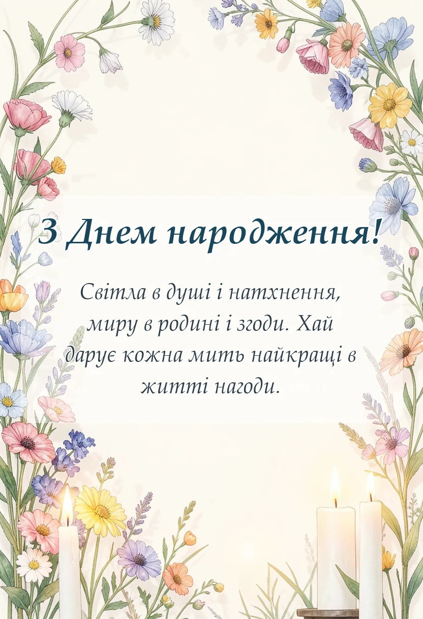 листівка з побажанням - короткі привітання з днем народження у віршах
