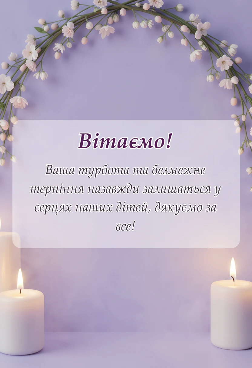 святкова картинка: подяка вихователям від батьків на випускний