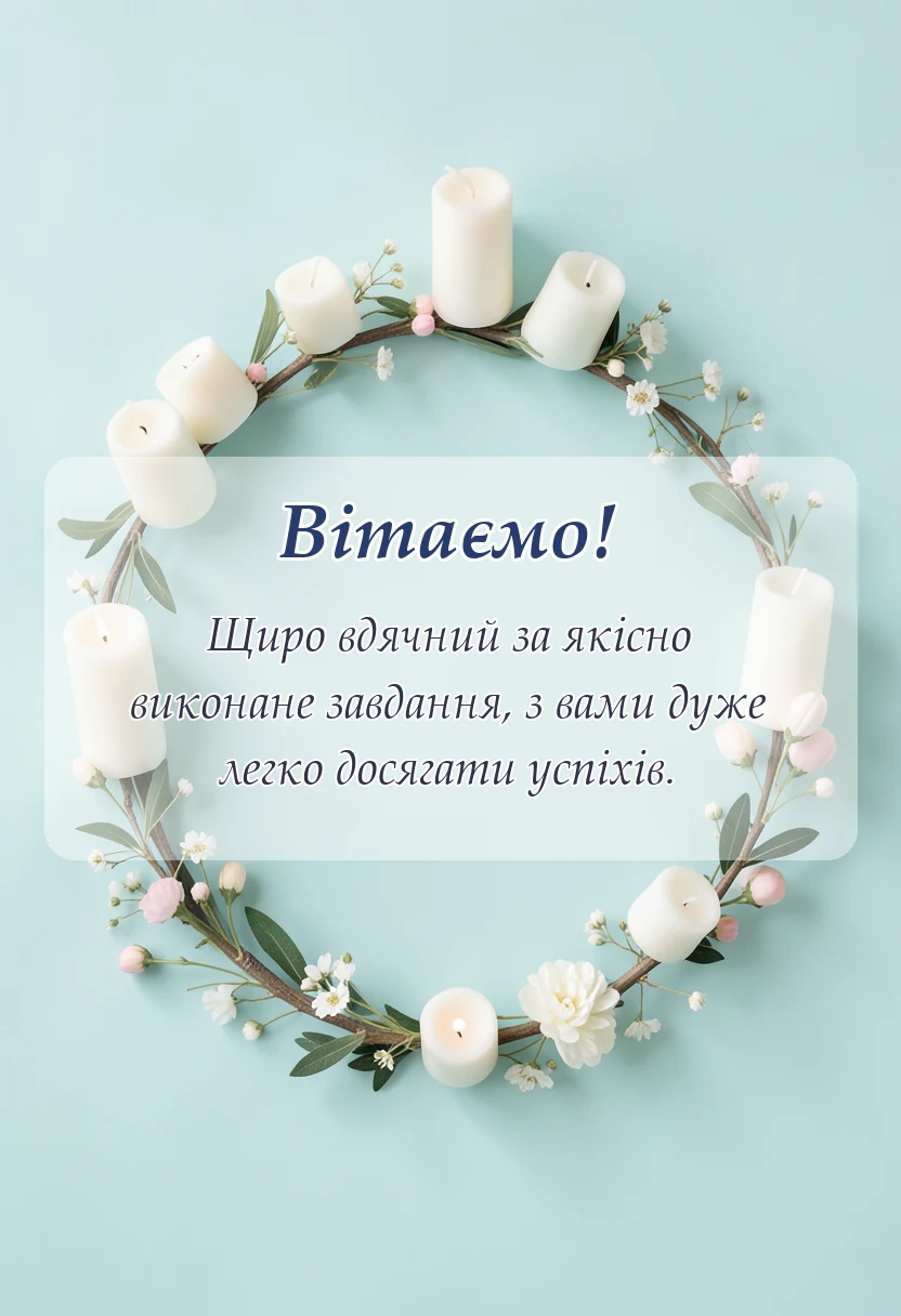 святкова картинка: подяка за роботу своїми словами