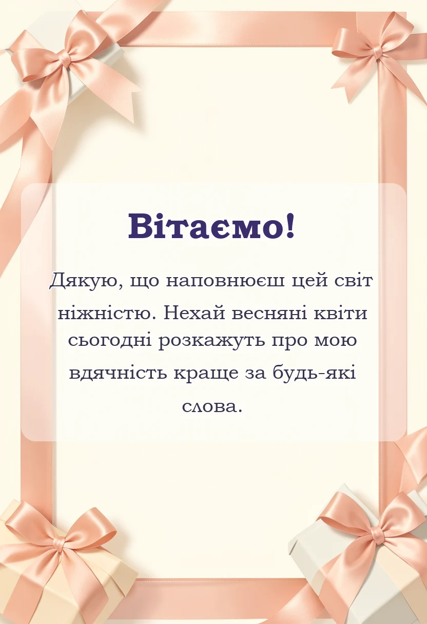 красива листівка: привітання з 8 березня своїми словами коротко