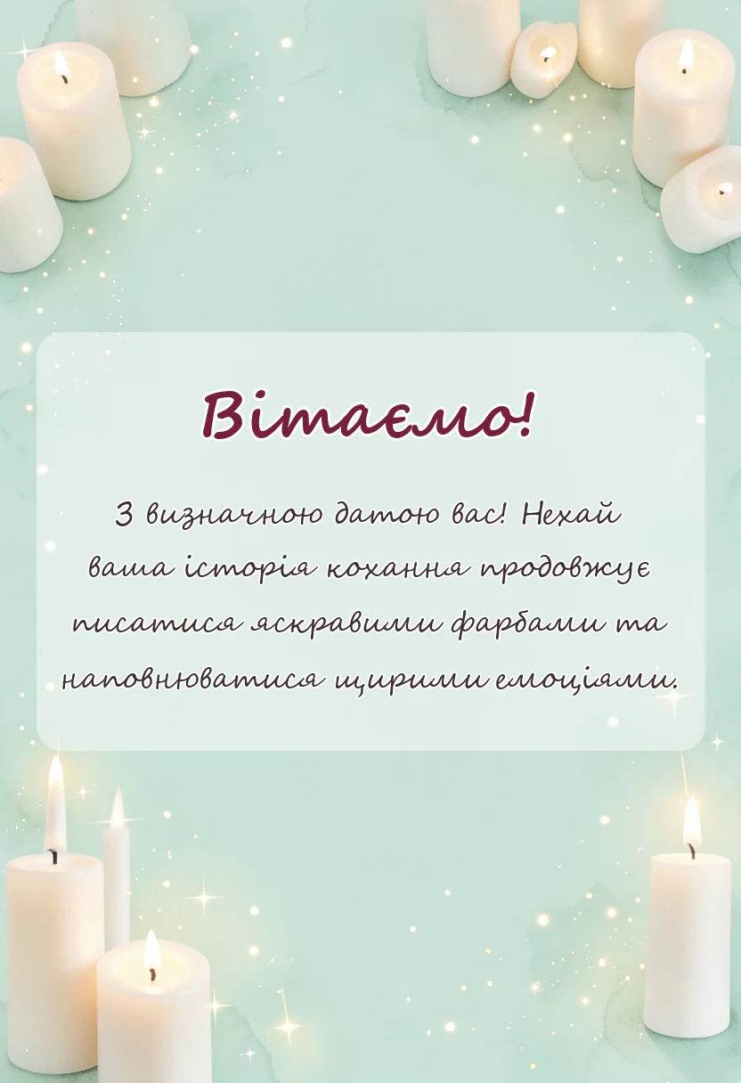 святкова картинка: привітання з п’ятою річницею весілля