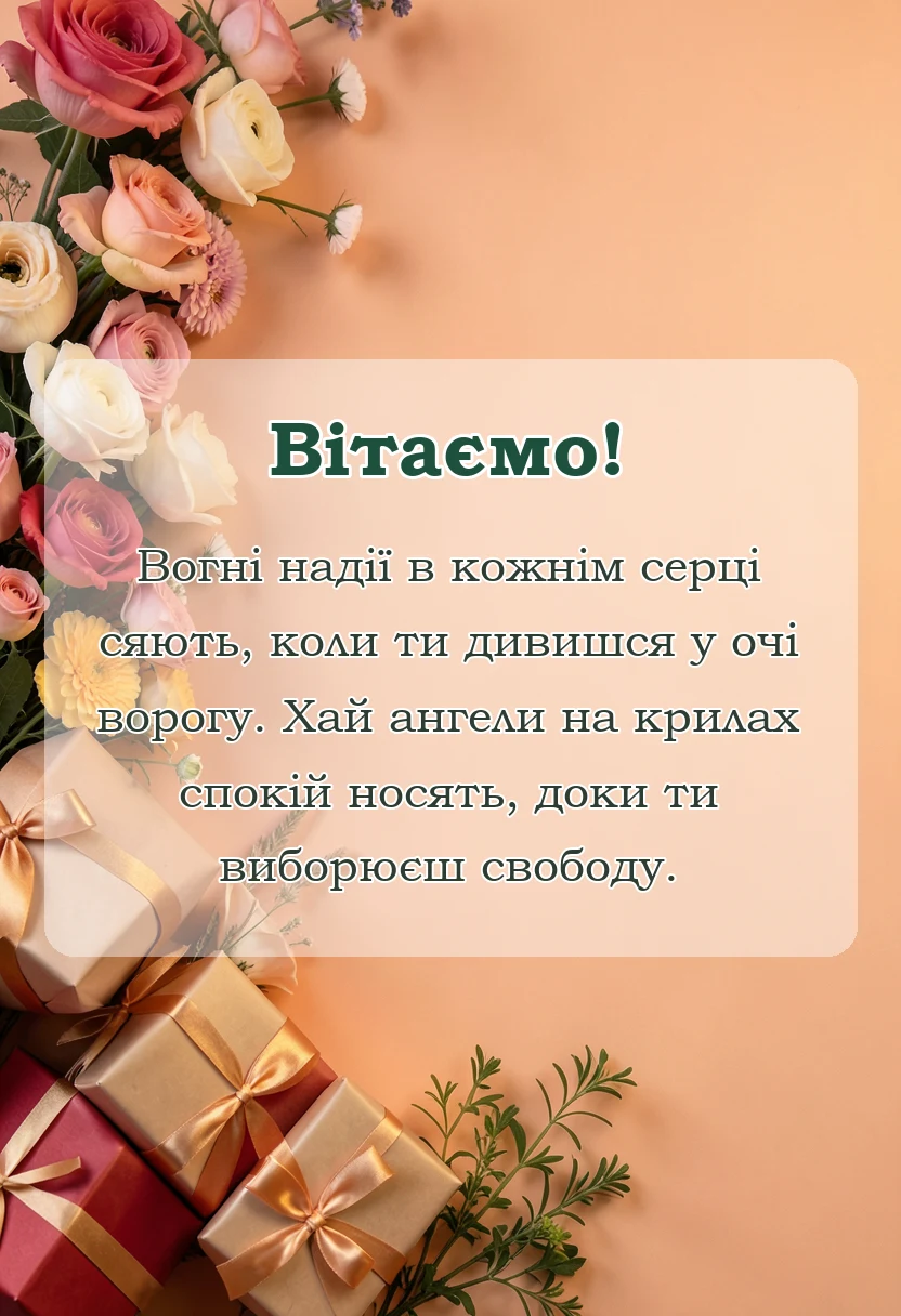 унікальна листівка - побажання на день захисника україни