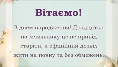 вітальна листівка - прикольні привітання з 20 річчям