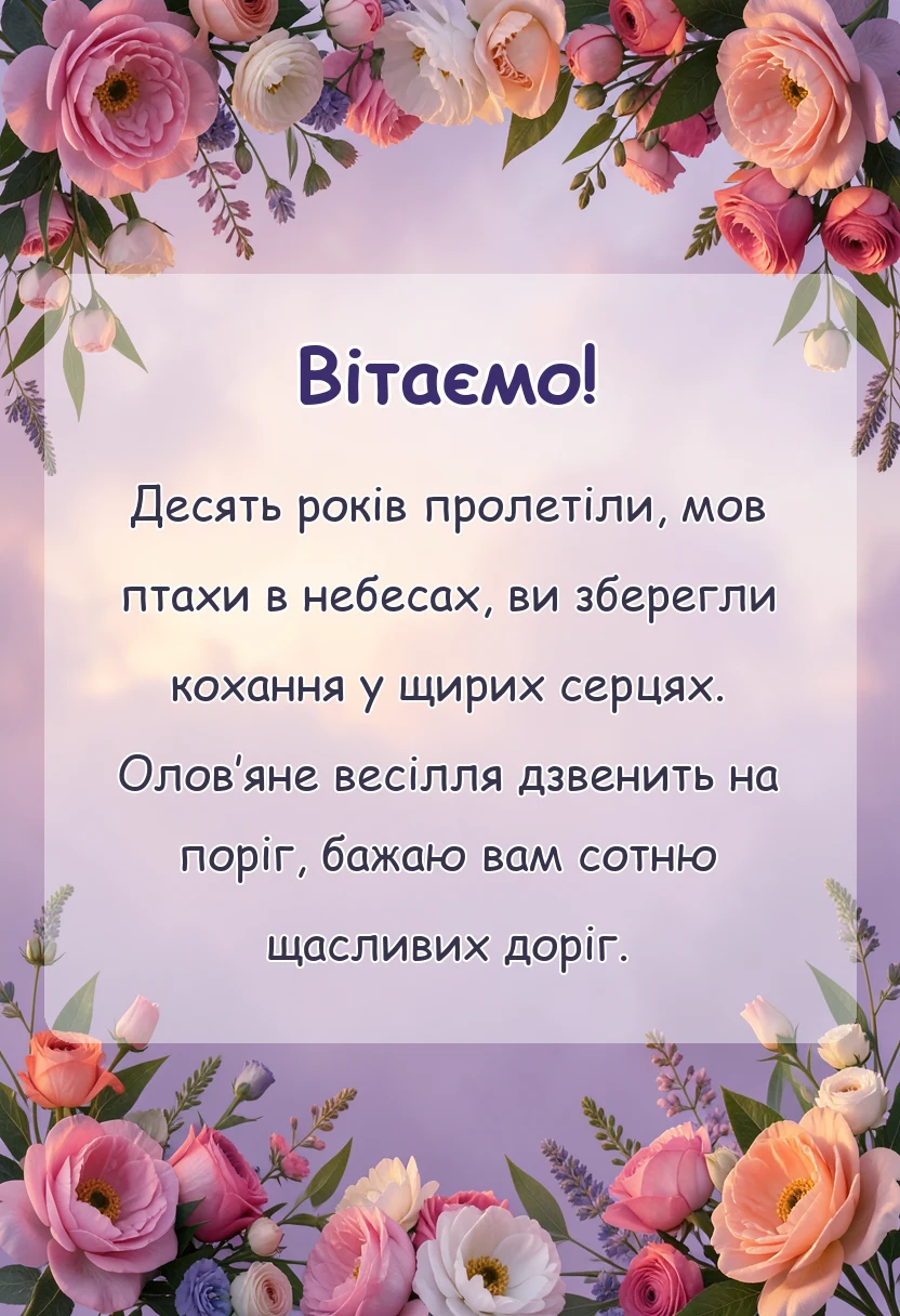 унікальна листівка - картинки з олов'яним весіллям