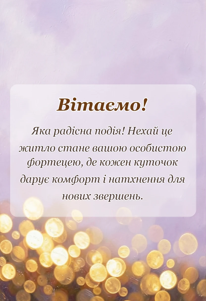 листівка з побажанням - поздоровлення з новосіллям