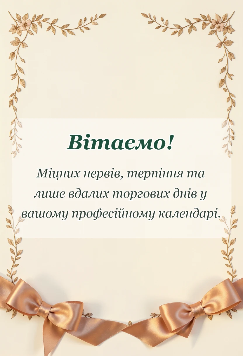 вітальна листівка - привітання з днем торгівлі своїми словами