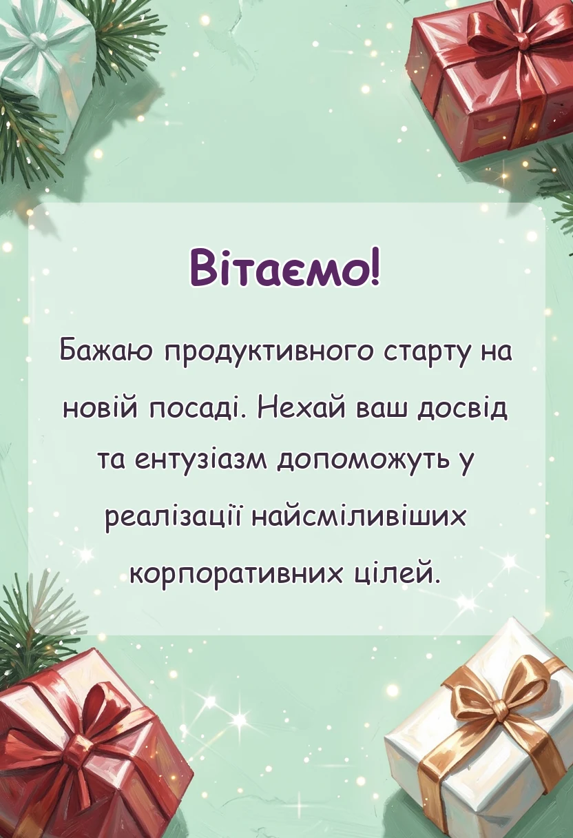 унікальна листівка - привітання з першим робочим днем