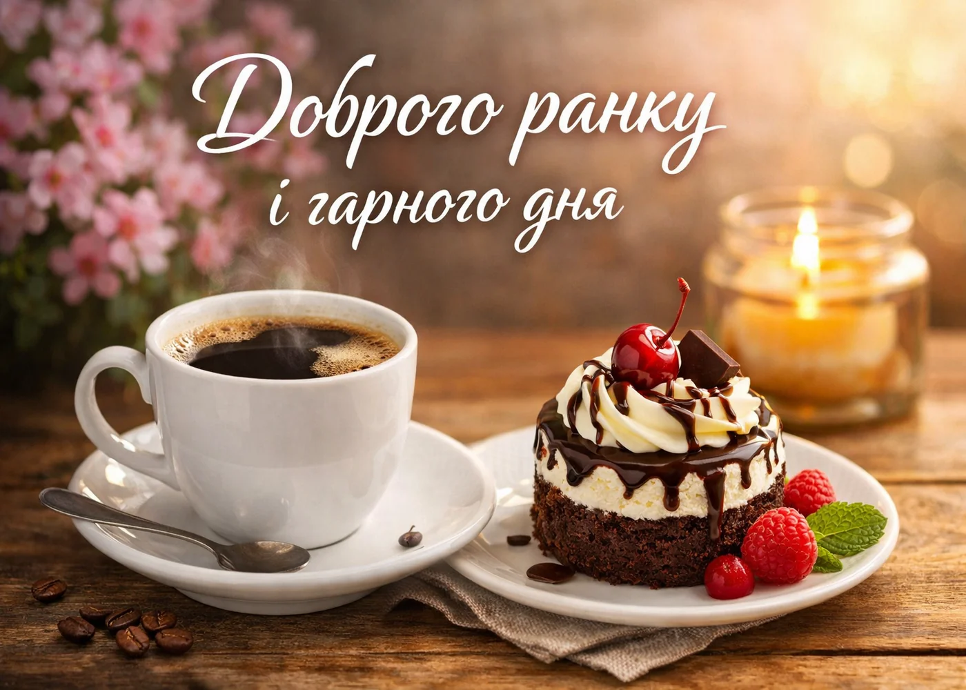 Кава та торт для доброго ранку