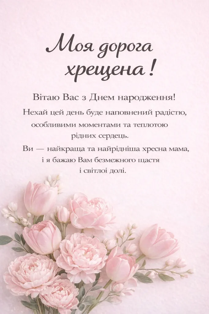 Привітання з днем народження хрещеній мамі