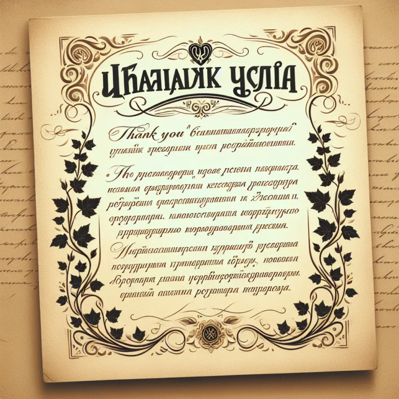 Українська картка подяки за роботу з прикрасами