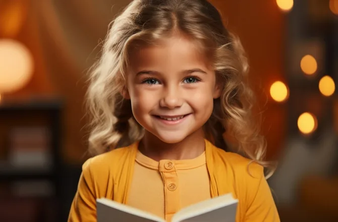 Дівчинка читає книгу, що ілюструє важливість читання для дітей.