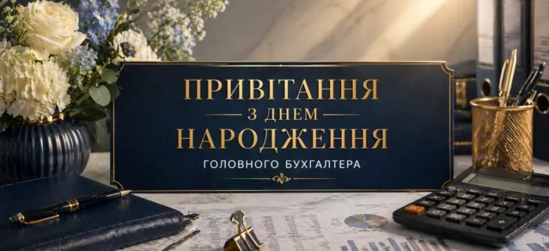 Вітальна дошка для головної бухгалтерки на робочому столі