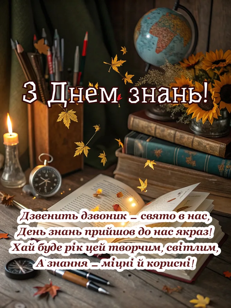 Привітання з Днем знань для батьків у осінньому настрої.