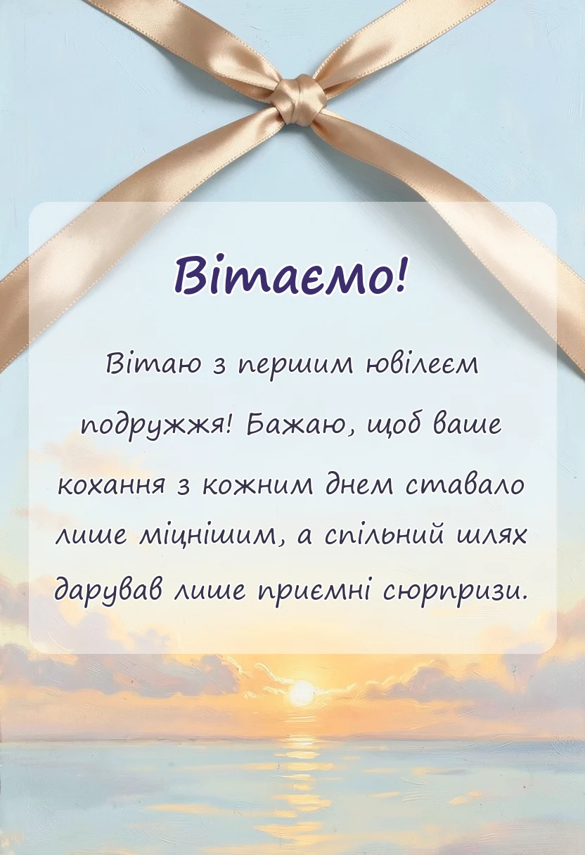 вітальна листівка - картинки з річницею весілля 1 рік