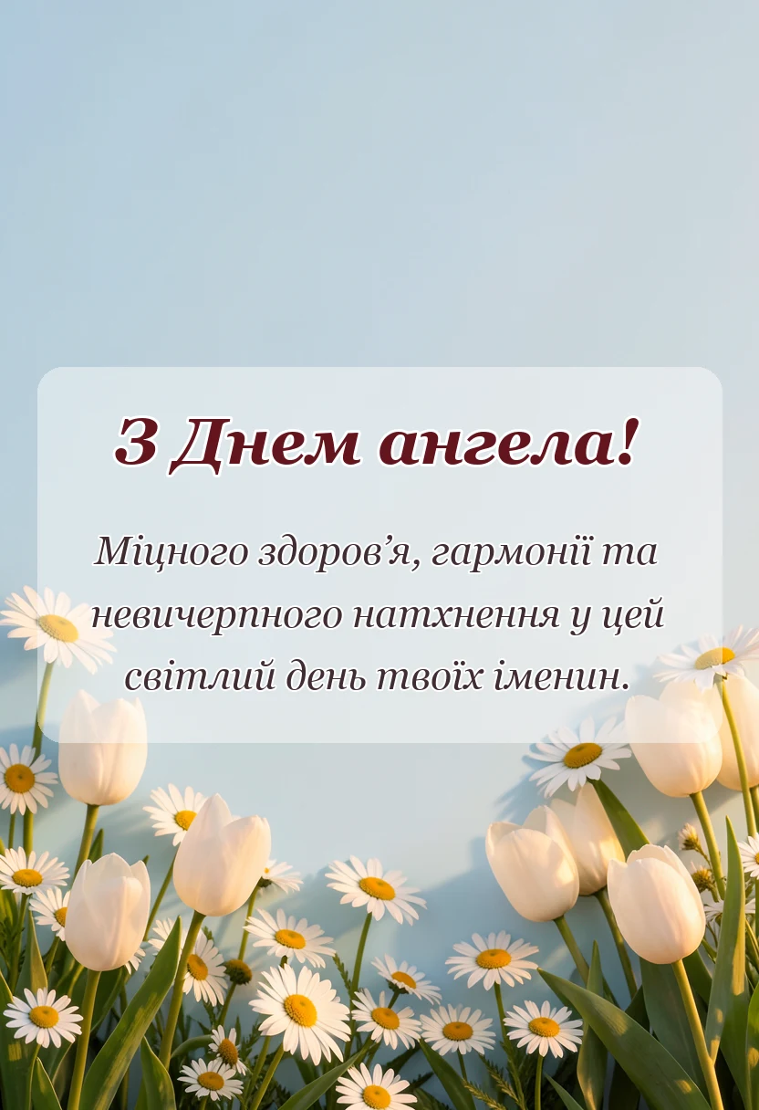 листівка з побажанням - коротенькі привітання з днем ангела