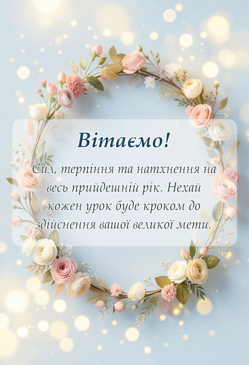 вітальна листівка - побажання мирного навчального року
