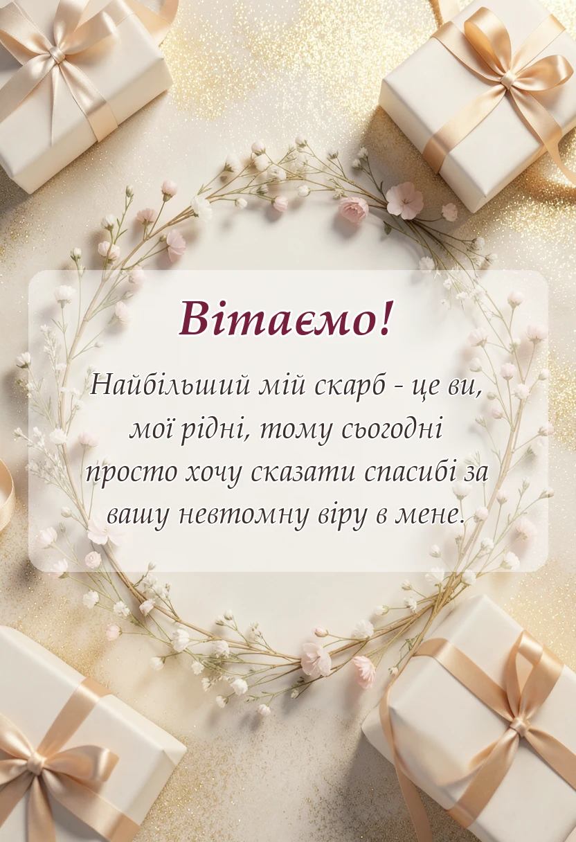 святкова картинка: подяка батькам шаблон