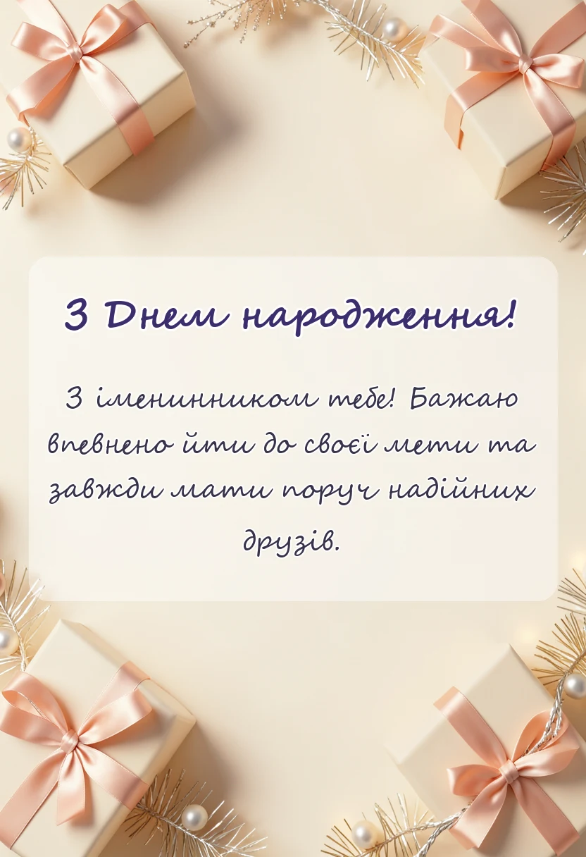 святкова картинка: вітання з днем народження сина подруги
