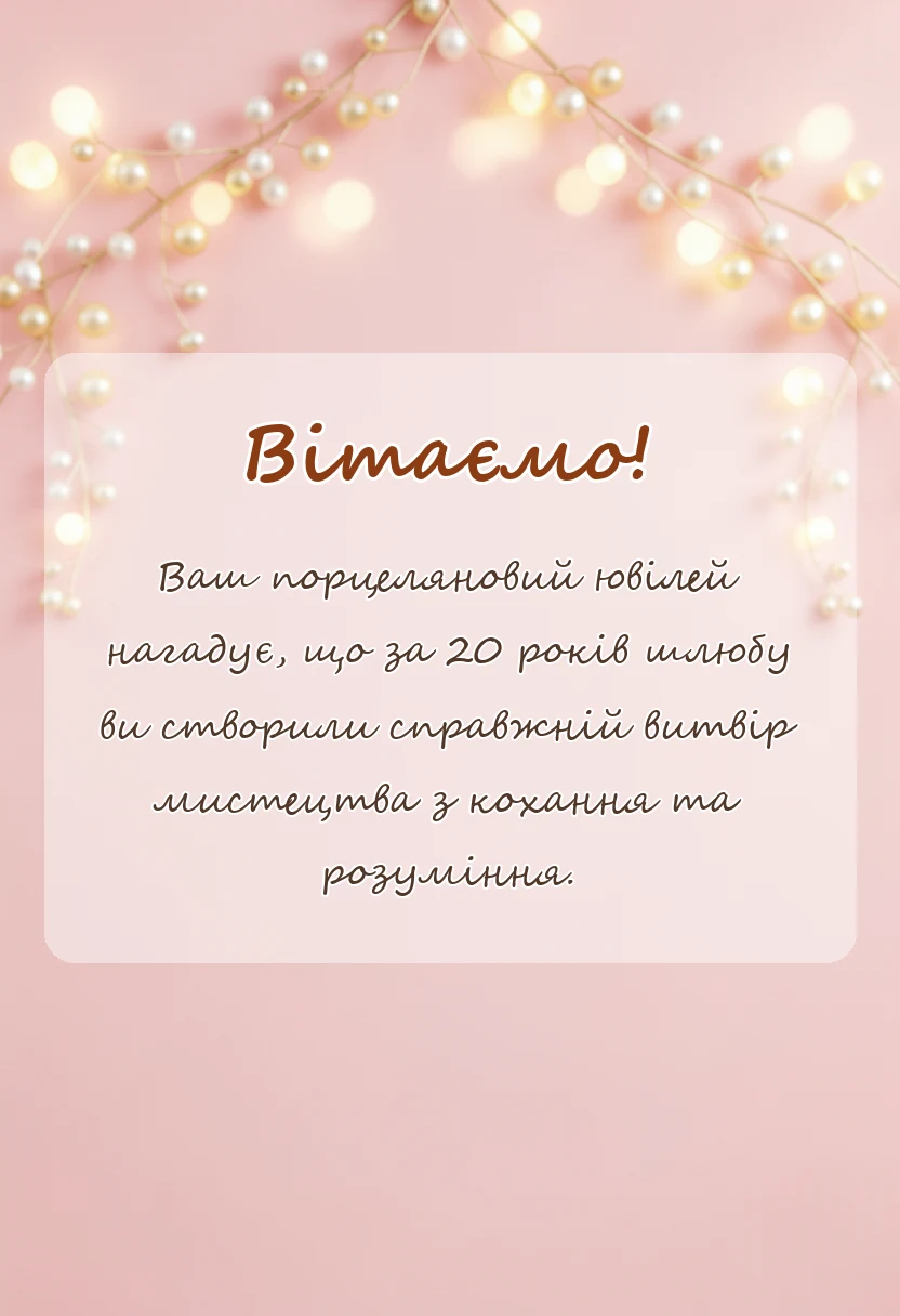 вітальна листівка - порцелянове весілля картинки привітання