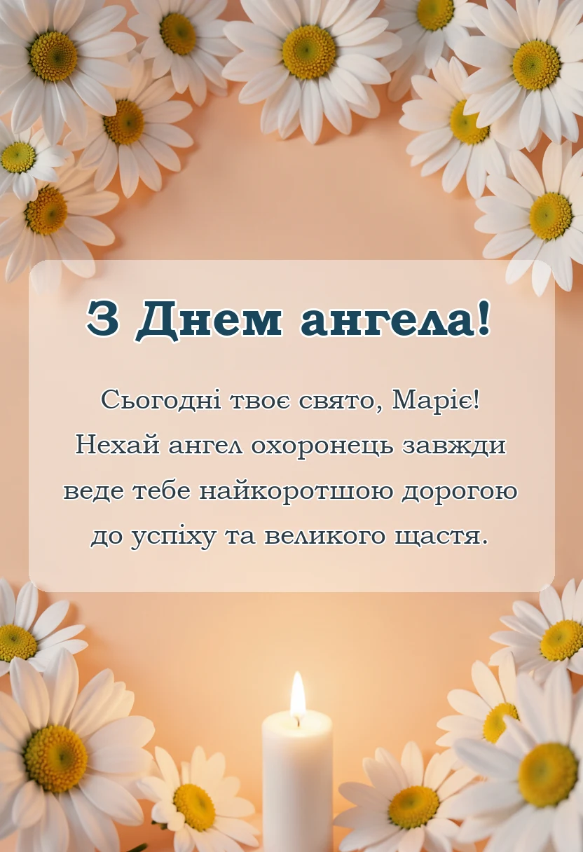 листівка з побажанням - привітання з днем ангела марії