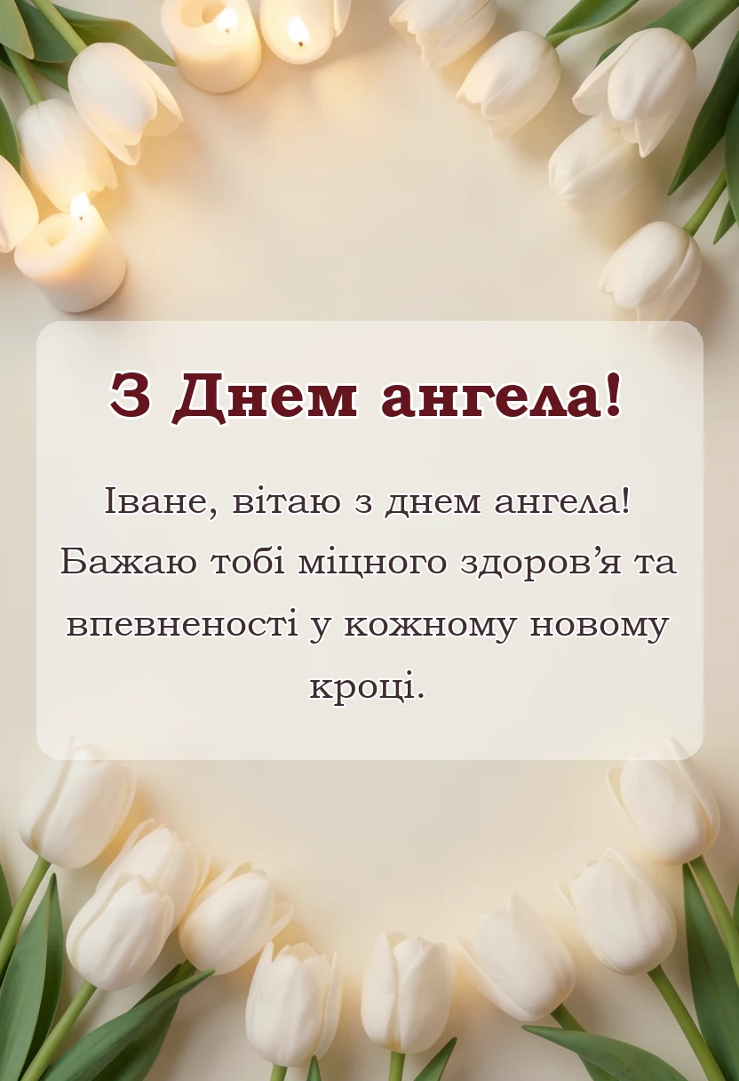 листівка з побажанням - привітання з днем ангела івана своїми словами