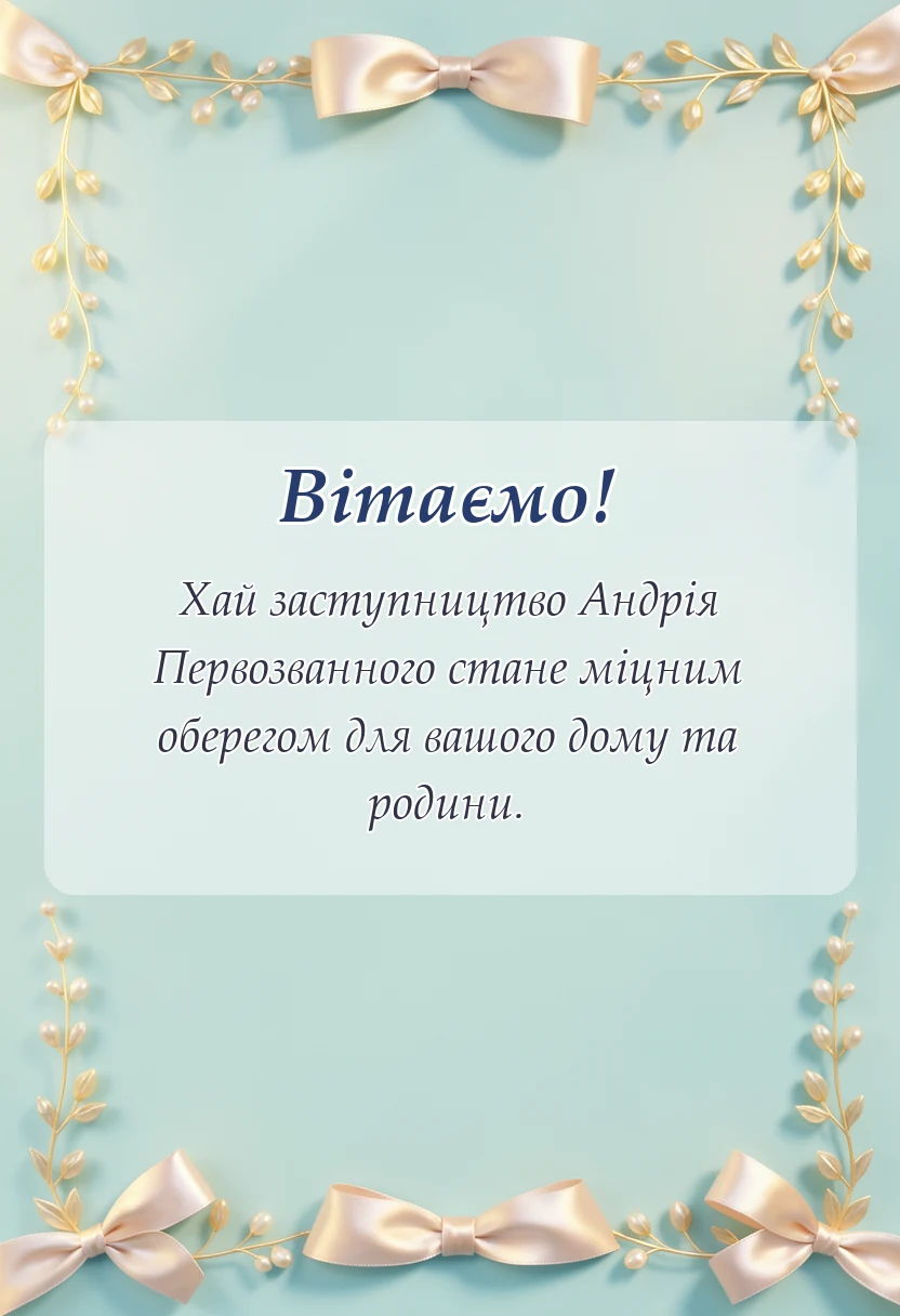 вітальна листівка - привітання з днем андрія первозванного картинки