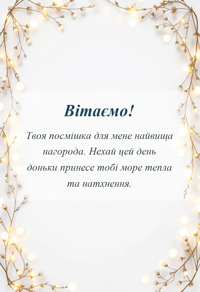 красива листівка: привітання з днем доньки