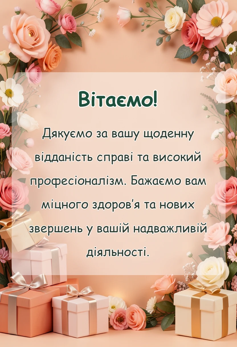 святкова картинка: короткі привітання з днем медичного працівника