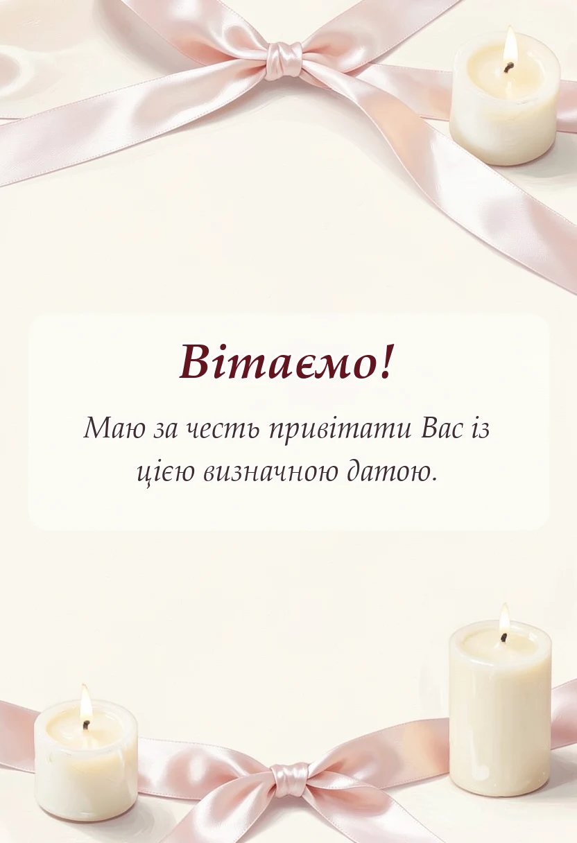 вітальна листівка - листівка з атласним весіллям