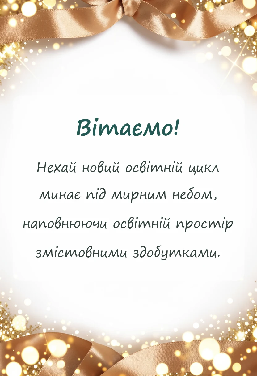 унікальна листівка - побажання мирного навчального року