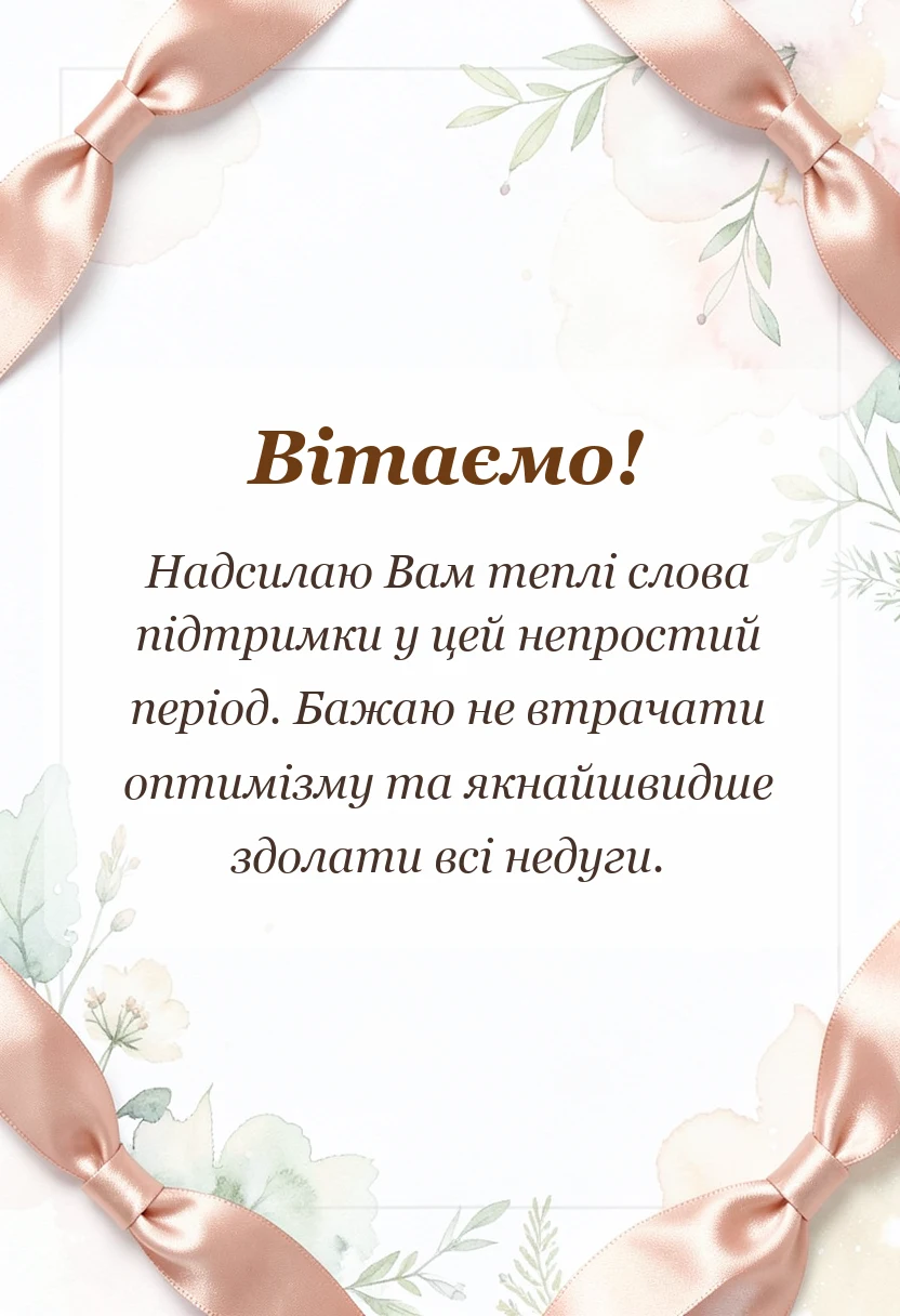 листівка з побажанням - побажання одужання іншими словами