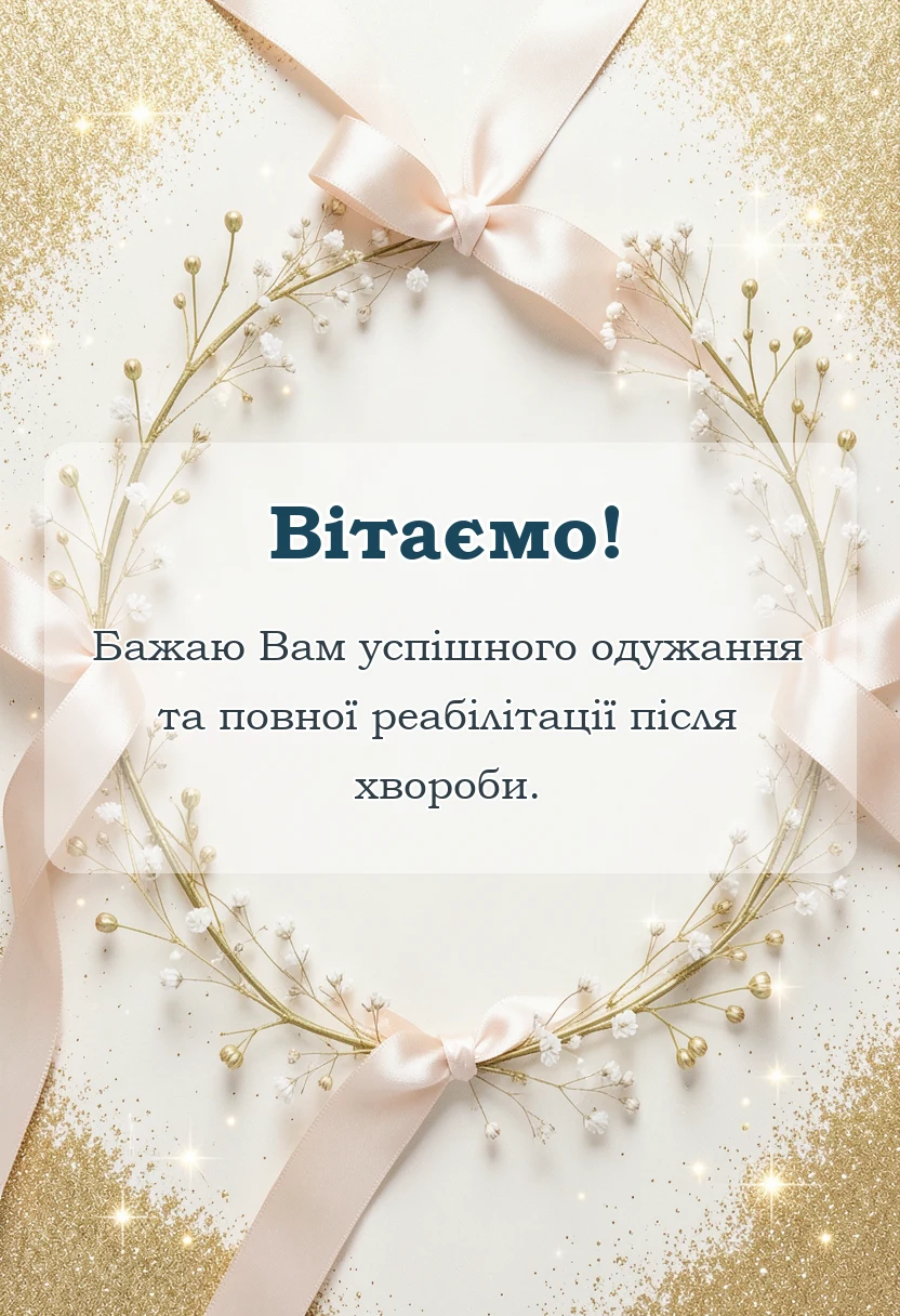 унікальна листівка - побажання швидкого одужання слова і картинки