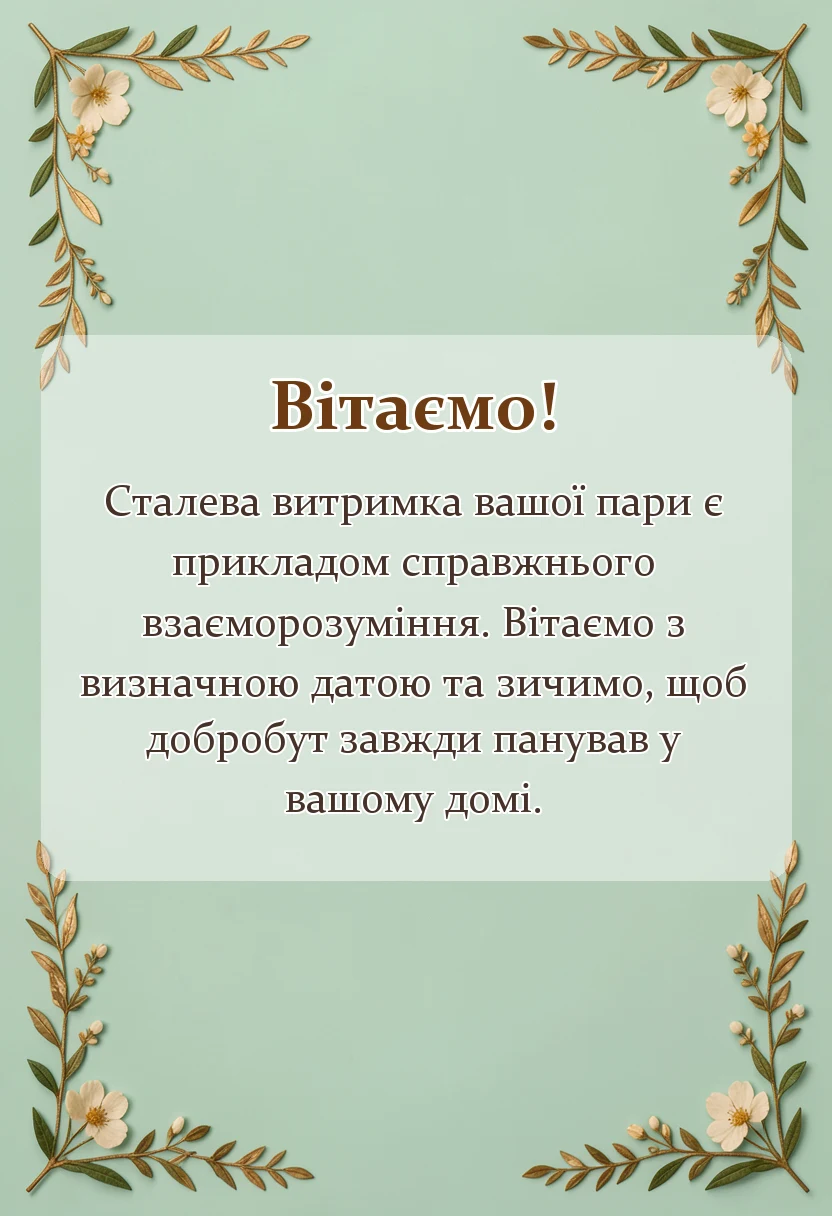 унікальна листівка - привітання з весілля 11 років